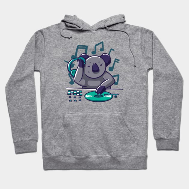 Cute Cartoon Koala DJ Hoodie by SLAG_Creative